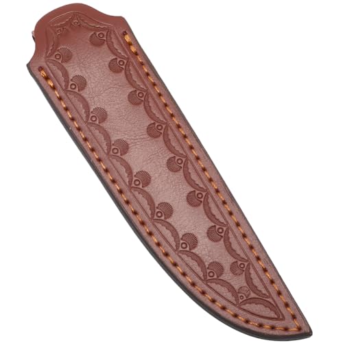 Image of GORGECRAFT Medieval Cowhide Leather Sheath Fixed Blade Straight Leather Scabbard Pouch Daggers Holder Right Hand Belt Cover Retro Horizontal Case Decor for Halloween Cosplay Outdoor Hunting Camping