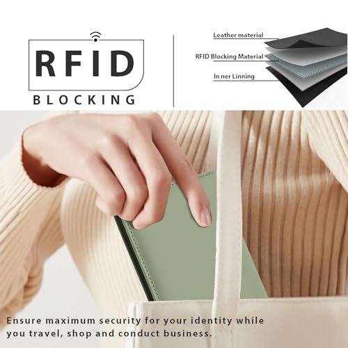Image of Slim RFID Blocking Wallet for Women - PU Leather Bifold Card Holder with Zip Pocket & 12 Slots | Travel Essentials