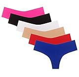 SHEKINI Bikini Underwear Soft Smooth Breathable Low Rise 6 Pack Cheekini Panty for Women (Assorted...