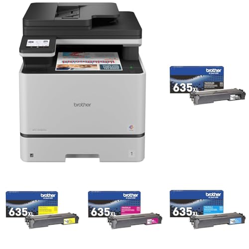 Image of Bundle of Brother MFCL8730CDW Business Color Laser Printer with Duplex Print, Scan, Copy, Wireless Networking, and Advanced Security + Brother Genuine TN635XL Series Black and Colors Toner Cartridges