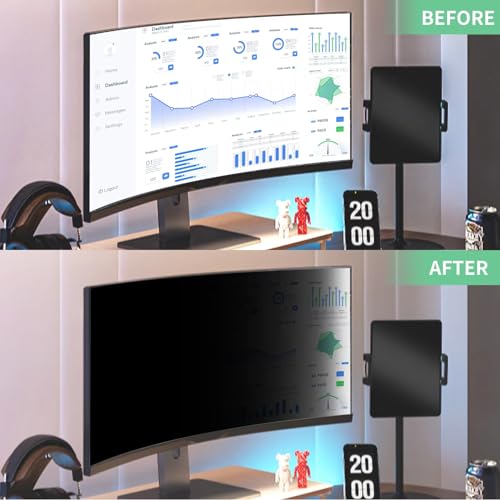 Image of 2 Pack- 34 Inch Curved Computer Privacy Screen Filter for 21:9 Widescreen Screen Protector Computer Screen Privacy Shield Anti Glare