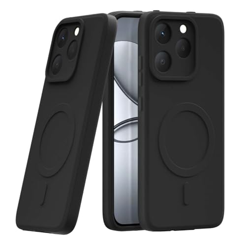 Image of Back Cover | MagFit Ring Design (Non-Magnetic) | Shockproof Case | Anti-Slip Grip | Raised Camera Edges | Slim Protective Case for Realme 15T 5G / Narzo 90 5G (Matte Black)