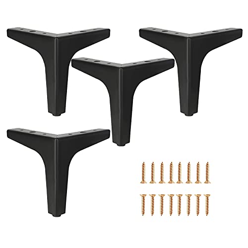 Patas de muebles de metal robustas de 13 cm con tornillos incluidos, juego de 4 2