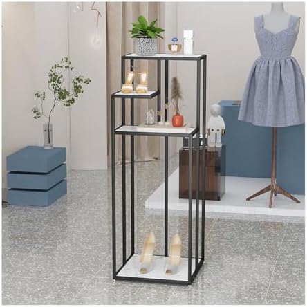 Modern Metal Display Stand - Steel Frame Riser Shelf for Retail Stores, Boutique Showcases, and Home Décor - Versatile Storage Solution for Enhanced Visibility