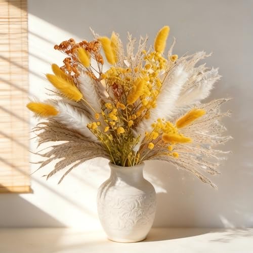Ramo de flores secas pampas decorativo, 44 piezas, 17" miniatura 1