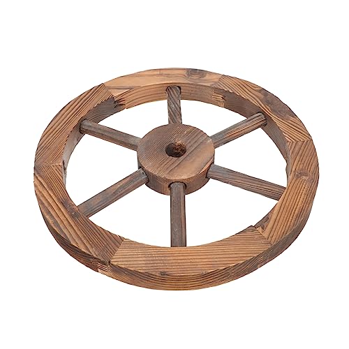 Roue de chariot en bois vintage Toddmomy pour décoration murale suspendue