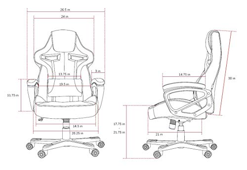 Arozzi Milano Sedia da Gaming, Nero, 50 x 55 x 130...