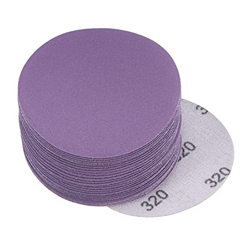 uxcell 30Pcs 3-Inch Purple Sanding Discs 320 Grits Hook and Loop Professional Aluminum Oxide Sand Paper Wet Dry Polish for Wood Metal Paint Finishing