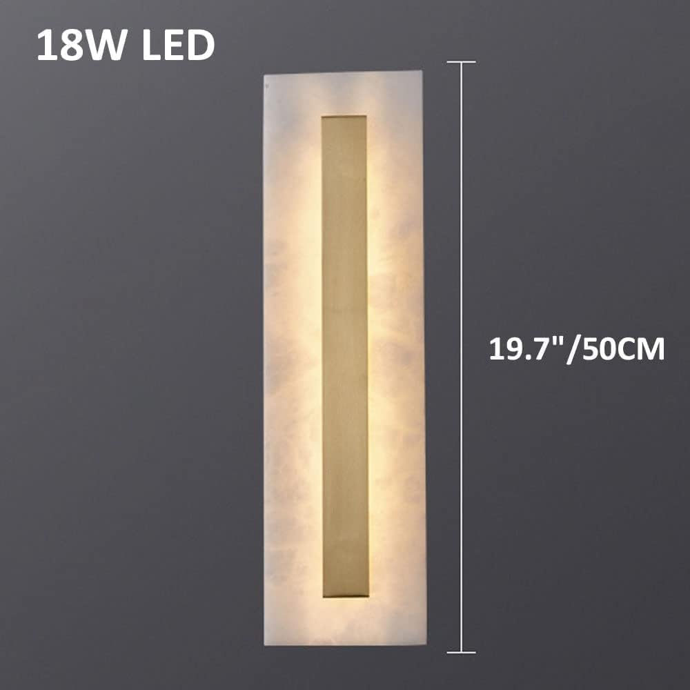 Modern Home Decoration Copper Long Linear Marble Wall Sconces Contemporary Modern Wall Light Gold Dimming LED Wall Lamp Large White Alabaster Glass Lighting Fixture for Bedroom Living Room