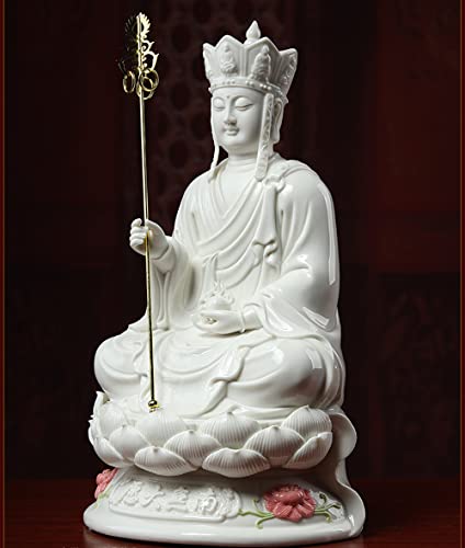 Estatua Ksitigarbha Bodhisattva Budista 14 pulgadas Blanca miniatura 2