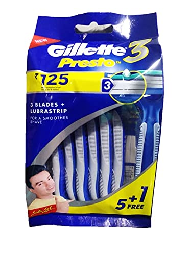 Razor Men Presto 3-Blades For Smoother Shaving (6 In 1)- (Pack Of 1 ) By Rmr Jaihind