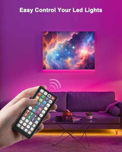 Mexllex LED Strip 20M, Bluetooth LED Streifen 20m RGB LED Lichterkette Streifen Licht mit Fernbedienung und App,16 Mio. Farben, RGB LED Strip Beleuchtung Leiste Band für Schrankdeko, Zuhause