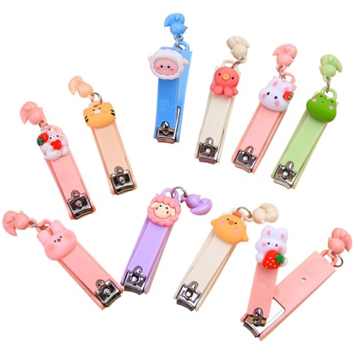 Petunny 20pcs Nail Clippers, Stainless Steel, Cute Cartoon Design, Random Color, Suitable for Women & Men