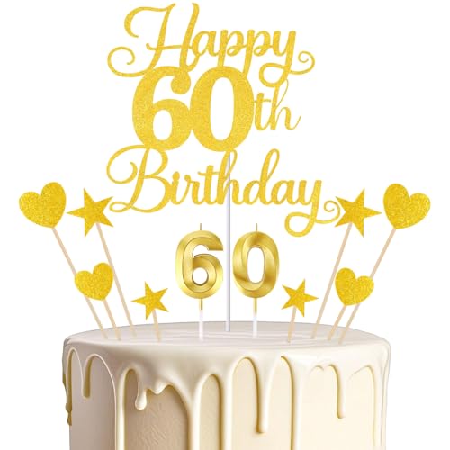 Atiloy 60th Birthday Cake Topper Set