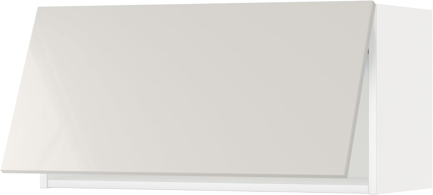 METOD Wall Cabinet Horizontal Push Open, White/Ring Hartolite Grey, 80x40cm