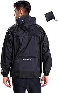 BALEAF Men's Rain Jacket Waterproof with Hooded Lightweight Packable Outdoor Pullover Recreation Raincoat