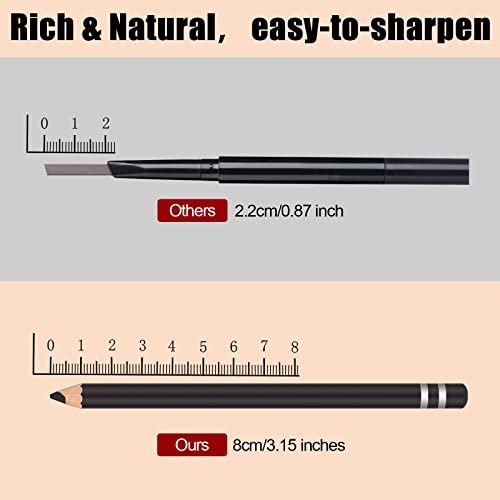 2 Packs Eyebrow Pencils With Soft Brush 2-In-1 Water-Proof Sweat-Proof Brow Pencil And Brow Brush Eyebrow Shaping And Filling Pencil Makeup Tool (Black) #TOP3