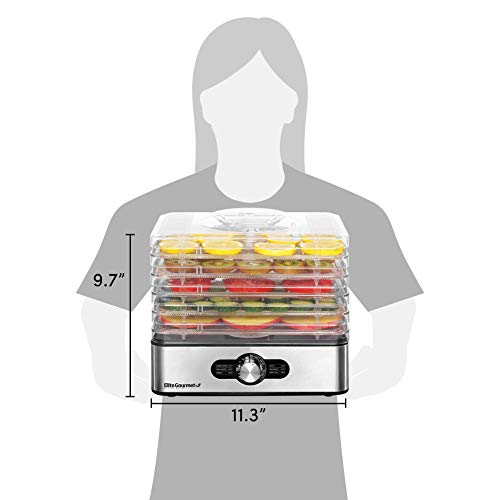 Elite Gourmet EFD3321X Food Dehydrator, Stainless Steel Trays Adjustable Temperature Controls, Jerky, Herbs, Fruit, Veggies, Dried Snacks, Stainless Steel by Elite Gourmet - Image 7