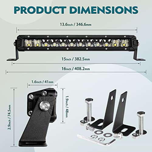 Aazon.co: Rigidhorse LED Light Bar 12 Inch Single Row Flood Spot Bea Cobo & 4 Inch LED Pods - View #10