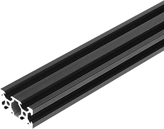LEFTART Perfil de Aluminio anodizado Negro con Ranura en V 2040, extrusión Lineal estándar de la UE, for Impresora 3D CNC, Piezas de Bricolaje (1 Unidad)(500mm)