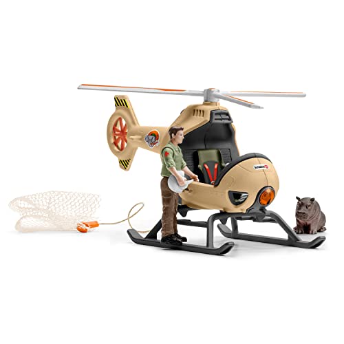Schleich Wild Life 8-Piece Animal Rescue Helicopter Toy With Safari Animal Figures For Kids Ages 3-8 Multicolore, 8 X 24 X 18 Cm #TOP3