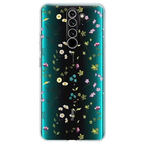Pazpnoy Cover per Xiaomi Redmi Note 8 Pro,Trasparente Ultra Sottile TPU Custodia,Silicone Cover con Modello Floreale,Donna Ragazza Antiurto Protettiva Case-4