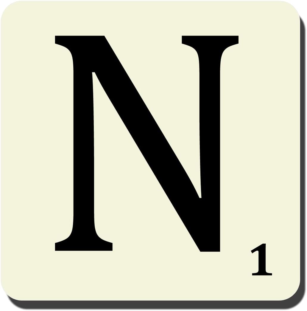 Alphabet Coasters - Letter N | 90mm x 90mm MDF Coaster | Made in the UK | DigiPrint Graphics (COASTER014)