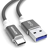 TUPower K02 USB C Kabel 1m auf USB 3.0 für Quickcharge schnellladekabel kompatibel mit Samsung Galaxy S21 S20 S10 S9 Plus A52 A72 A42 Xiaomi Redmi Note 7 8 Pro Type C Ladekabel