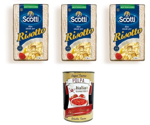Riso Scotti - Arroz ideal para risotto (3 unidades de 1000 g, 400 g)