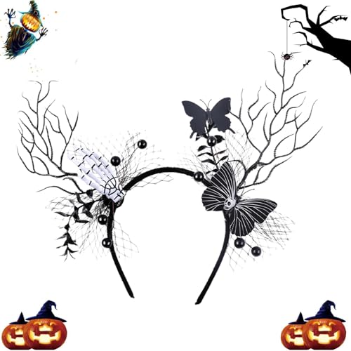 Tiara de chifre de veado feita à mão, argolas de cabelo de chifres de rena de Halloween | Argolas de