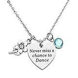 Eilygen Dancer Gift Dance Women Necklace Never Miss a Chance to Dance Stainless Steel Necklace (Never Miss a Chance to Dance)