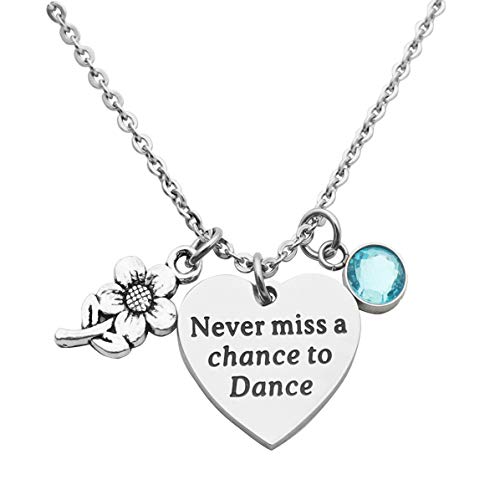 Eilygen Dancer Gift Dance Women Necklace Never Miss a Chance to Dance Stainless Steel Necklace