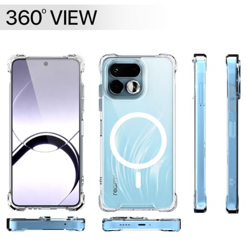 Image of Outlouders Back Cover for Realme 16T 5G | Magnetic-Safe | Transparent PC + TPU | Magnetic Support | Shockproof Protection Bumper Case (Transparent)