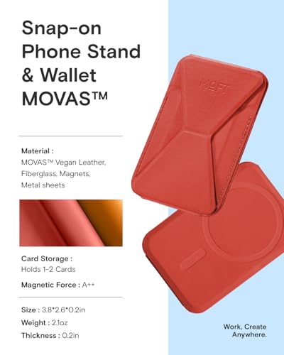 Image of MOFT Magsafe Wallet Stand Compatible with iPhone 16 /15 /14 /13 /12 Series, Angle Adjustment & MOVAS Phone Stand,Light Sunset