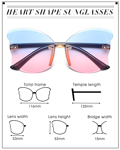 Coume 4 Pairs Kid Toddler Girls Sunglasses Rimless Butterfly Shaped Pink Trendy Cute Fairy Transparent Vintage 90s Sunglasses Outdoor Beach Eyewear2