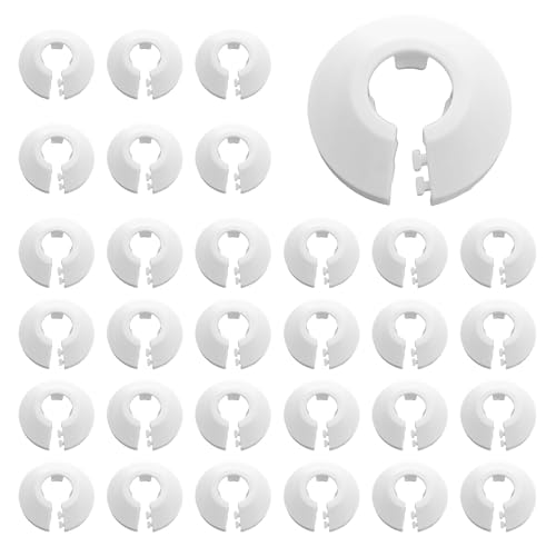 30 Piezas Tapa para Tubería de Radiador, Embellecedor Tuberia Radiador, Rosetas Individuales para Tubos de Calefacción,Roseta de Plástico para Radiadores, Fácil Instalación y Diseño Elegante