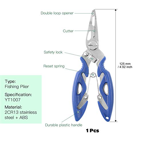 Keadic 200Pcs [5 - Sizes] Heavy Duty Stainless Steel Split Fishing Rings - Double Snap Loop Lure Connectors With Fishing Pliers Accessory 30Lb To 120Lb Test #TOP1