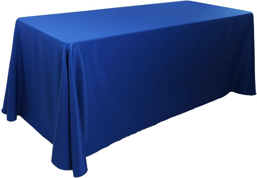 E-TEX Oblong Tablecloth - 90 x 156 Inch - Royal Blue Rectangle Table Cloth for 8 Foot Rectangular Table in Washable Polyester