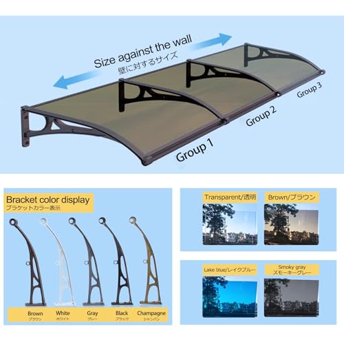 Toldo de policarbonato resistente a rayos UV con gran capacidad de carga 100x120 3