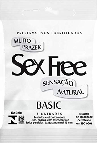 Preservativo Lubrificado Sex Free Basic - 3 unidades