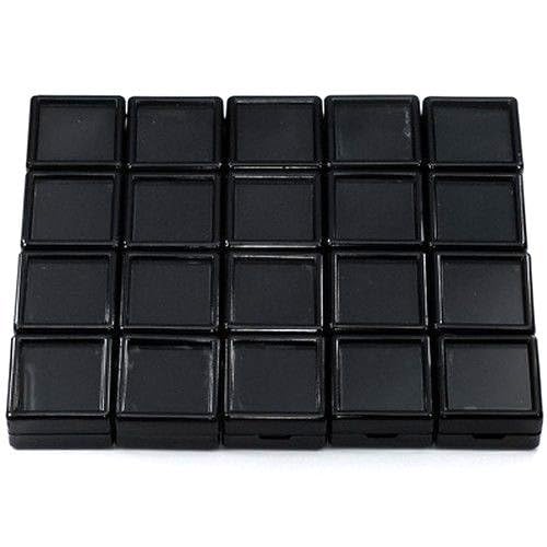 Lucky Store 3X3X1.5CM SQUARE BOXES 20PCS GEM TOOL DISPLAY BOX BLACK PLASTIC GEMSTONE & JEWELRY BOX-image-15