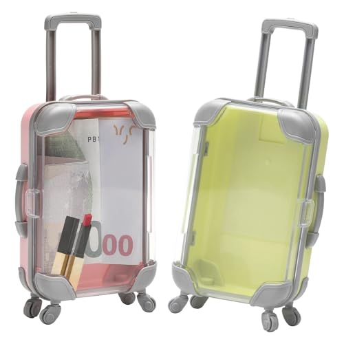 VOSSOT 2 pcs Mini Maletas pequeñas, con Ruedas y asa, Forma Original de Regalar Dinero Ideal para Guardar Fondos de Vacaciones y vales de Viaje,Mini Maleta Viaje Ideal para Bodas y cumpleaños VOSSOT 2 pcs Mini Maletas pequeñas, con Ruedas y asa, Forma Original de Regalar Dinero Ideal para Guardar Fondos de Vacaciones y vales de Viaje,Mini Maleta Viaje Ideal para Bodas y cumpleaños