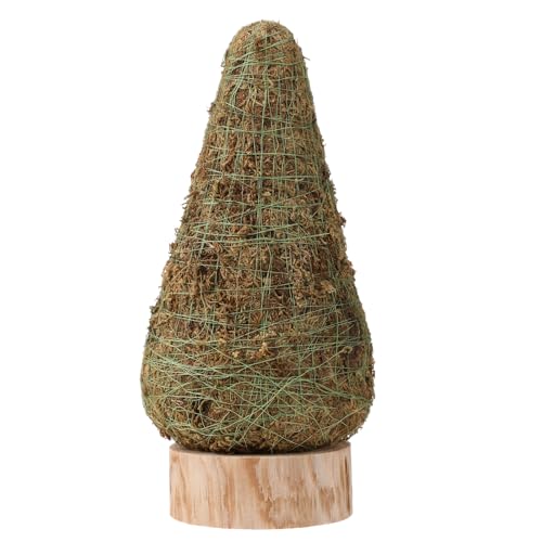 Leinuosen 11.4 Inch Mini Moss Christmas Tree Cone Succulent Cuttings Tabletop Sphagnum Moss Topiary...