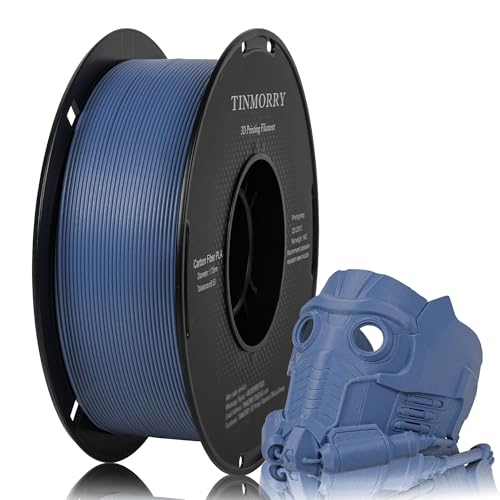 Kohlefaser PLA Filament 1.75mm TINMORRY PLA-CF 3D Druck Filament Kompatibel mit Bambu FDM 3D Drucker 1 KG 1 Spule Karbonblau