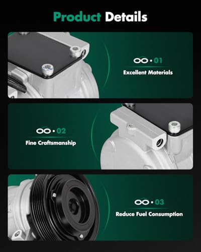 Image of SCITOO AC Compressor for Chrysler for Voyager 2.4L 2000 | Fast Cooling, Ultra Low Noise (≤72 dB)Air Conditioner Compressor with Clutch, Easy Installation, 04677205 4677205 55037432AB