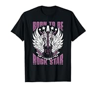 Guitarist design with an electric guitar with the slogan: Born to be a Rock Star. Perfect for rock lovers who play in a band or suitable for the next rock concert. Guitar player graphic for men, women and children for birthday, father's day, mother's...
