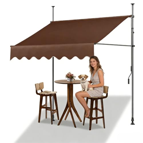 Auvent de patio rétractable à manivelle pour protéger le mobilier de balcon