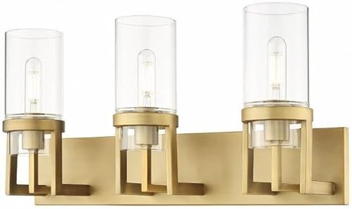 Innovations Lighting Utopia - Tocador de baño de 3 luces en estilo contemporáneo, 11.63 pulgadas de alto y 23.63 pulgadas de ancho, acabado de latón