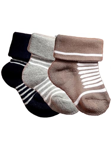 N2S NEXT2SKIN Baby Infants Soft Cotton Ankle Length Socks- Pack of 3 (0-6 months)- Multicolor