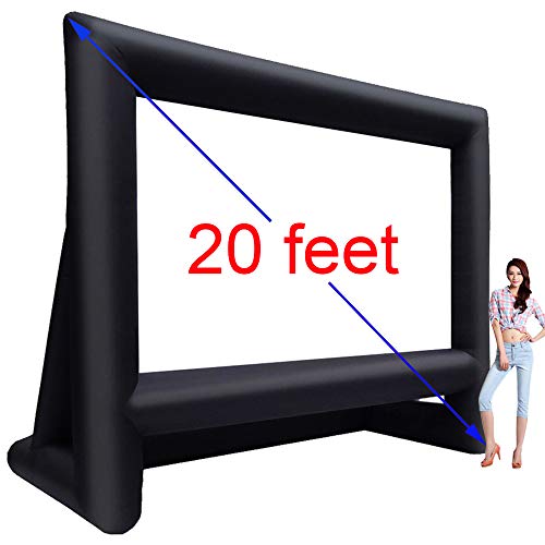 20' Inflatable Outdoor Projector Movie Screen - Package with Rope, Blower + Tent